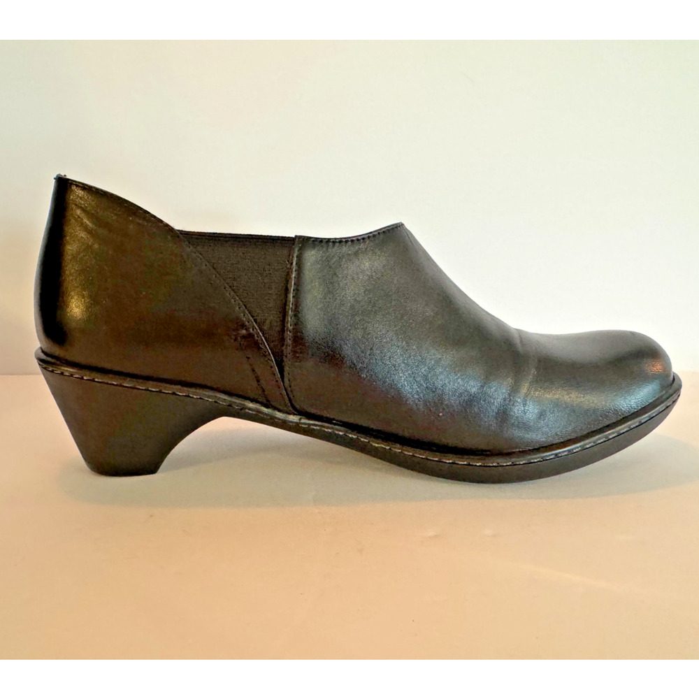Dansko Baylee Black Leather Slip On Heeled Comfort Shoes Womens EU 40 US 9.5
